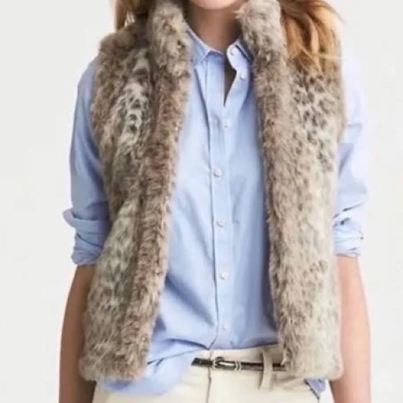 Banana Republic Leopard Animal Spotted Faux Fur Vest (size M) - Picture 5 of 5